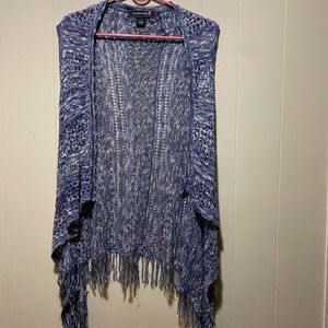 GenerationZ blue and white netted cardigan size L